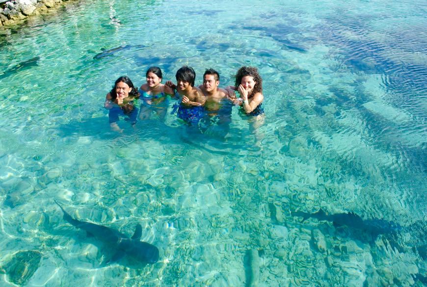 baie intr-o piscina naturala cu rechini4